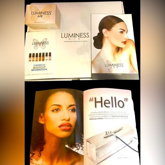 LUMINESS AIR AIRBRUSH MAKEUP SYSTEM W/STARTER KIT MAKEUP IN MED~NEW SEALED BOX